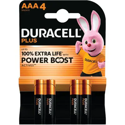 10CF PILA MINI STILO AAA PLUS POWER BOOST DURACELL ALCALINA VOLT 1,5 CF=PZ 4 — Batterie e caricabatterie — rif. FERX.VIR7402088