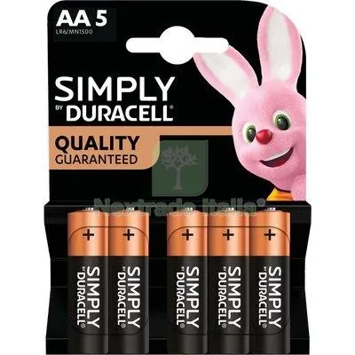 20CF PILA STILO AA SIMPLY DURACELL ALCALINA VOLT 1,5 CF=PZ 5 — Pile e batterie — rif. FERX.VIR7402105 20CF PILA STILO AA SIMPLY DURACELL ALCALINA VOLT 1,5 CF=PZ 5 — Pile e batterie — rif. FERX.VIR7402105
