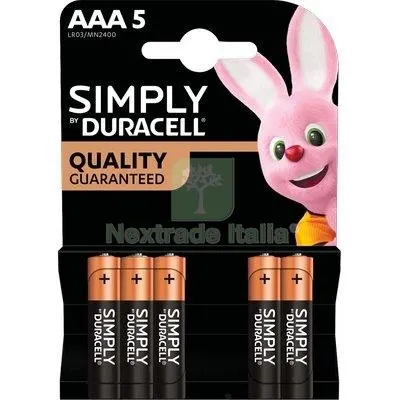 10CF PILA MINI STILO AAA SIMPLY DURACELL ALCALINA VOLT 1,5 CF=PZ 5 — Batterie e caricabatterie — rif. FERX.VIR7402110