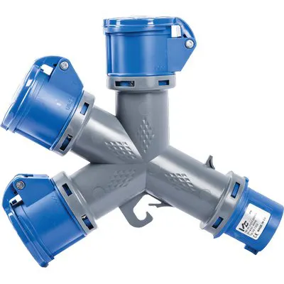 ADATTATORE MULTIPLO SPINA BLU PRESA BLU 1352 VB 2P+T 16A IP44 — Interruttori e prese — rif. FERX.VIR7402806