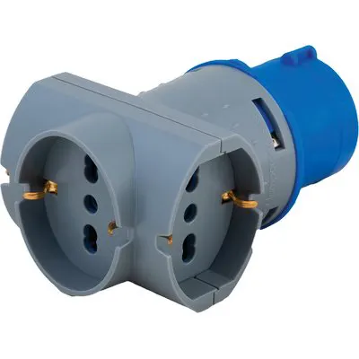 2PZ ADATTATORE TRIPLO SPINA BLU-16A+3 SCHUKO 73200 VB 2P+T 16A IP44 — Interruttori e prese — rif. FERX.VIR7402819 2PZ ADATTATORE TRIPLO SPINA BLU-16A+3 SCHUKO 73200 VB 2P+T 16A IP44 — Interruttori e prese — rif. FERX.VIR7402819