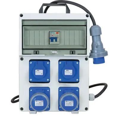 Quadro Distribuzione Blu PL220/2/2 VB Prese CEE Blu x 2 SCH+10/16 x 2 MM156X185 H.MM 338 — Interruttori e prese — rif. FERX.VIR7402826