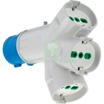 ADATTATORE TRIPLO SPINA BLU-16A+3 SCHUKO FME 2P+T 16A IP44 — Interruttori e prese — rif. FERX.VIR7403073