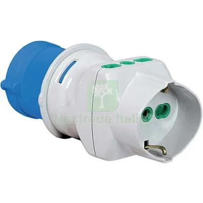 ADATTATORE TRIPLO SPINA BLU-16A+SCHUKO FME 2P+T 16A IP44 — Interruttori e prese — rif. FERX.VIR7403091 ADATTATORE TRIPLO SPINA BLU-16A+SCHUKO FME 2P+T 16A IP44 — Interruttori e prese — rif. FERX.VIR7403091