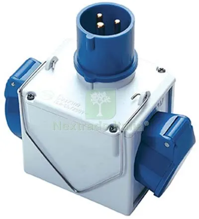 ADATTATORE DOPPIO SPINA BLU-PRESA BLU FME 2P+T 16A IP44 — Interruttori e prese — rif. FERX.VIR7403092