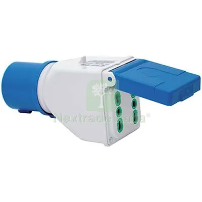 Adattatore Spina BLU-16A Bipasso Doppia FME 2P+T 16A IP44 — Illuminazione — rif. FERX.VIR7403096 Adattatore Spina BLU-16A Bipasso Doppia FME 2P+T 16A IP44 — Illuminazione — rif. FERX.VIR7403096