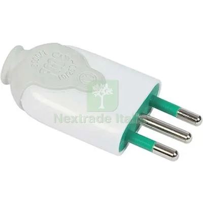10PZ Spina Mobile FME Bianco 2P+T 10A a 10 Colore Bianco — Interruttori e prese — rif. FERX.VIR7403106 10PZ Spina Mobile FME Bianco 2P+T 10A a 10 Colore Bianco — Interruttori e prese — rif. FERX.VIR7403106