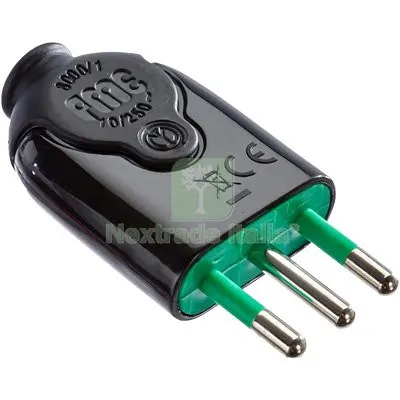 10PZ SPINA MOBILE FME NERO 2P+T 10A A 10 Colore Nero — Interruttori e prese — rif. FERX.VIR7403107