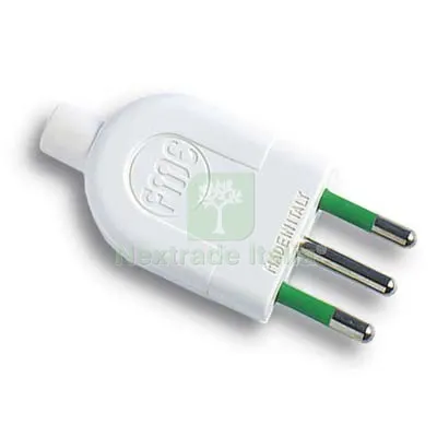 10PZ Spina Mobile FME Bianco 2P+T 16A a 16 Colore Bianco — Interruttori e prese — rif. FERX.VIR7403110 10PZ Spina Mobile FME Bianco 2P+T 16A a 16 Colore Bianco — Interruttori e prese — rif. FERX.VIR7403110