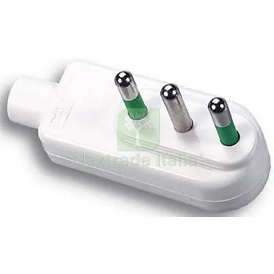 10PZ Spina Mobile Ribassata FME Bianco 2P+T 10A a 10 Colore Bianco — Interruttori e prese — rif. FERX.VIR7403114 10PZ Spina Mobile Ribassata FME Bianco 2P+T 10A a 10 Colore Bianco — Interruttori e prese — rif. FERX.VIR7403114