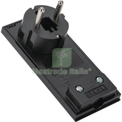 2PZ SPINA MOBILE RIBASSATA SCHUKO CLOCK FME NERO 2P+T 16A A 16 Colore Nero — Interruttori e prese — rif. FERX.VIR7403125 2PZ SPINA MOBILE RIBASSATA SCHUKO CLOCK FME NERO 2P+T 16A A 16 Colore Nero — Interruttori e prese — rif. FERX.VIR7403125