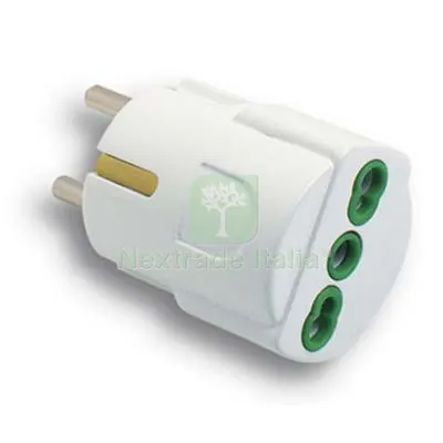 5PZ Adattatore SCHUKO-16A Bipasso FME Bianco 2P+T a 16 Colore Bianco — Interruttori e prese — rif. FERX.VIR7403161 5PZ Adattatore SCHUKO-16A Bipasso FME Bianco 2P+T a 16 Colore Bianco — Interruttori e prese — rif. FERX.VIR7403161