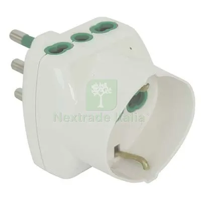 2PZ Adattatore Triplo 16A-16A+SCHUKO FME Bianco 2P+T a 16 Colore Bianco — Interruttori e prese — rif. FERX.VIR7403166 2PZ Adattatore Triplo 16A-16A+SCHUKO FME Bianco 2P+T a 16 Colore Bianco — Interruttori e prese — rif. FERX.VIR7403166
