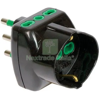 2PZ Adattatore Triplo 16A-16A+SCHUKO FME Nero 2P+T a 16 Colore Nero — Interruttori e prese — rif. FERX.VIR7403167 2PZ Adattatore Triplo 16A-16A+SCHUKO FME Nero 2P+T a 16 Colore Nero — Interruttori e prese — rif. FERX.VIR7403167