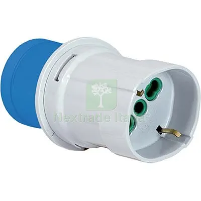 ADATTATORE SPINA BLU-SCHUKO FME 2P+T 16A IP44 — Interruttori e prese — rif. FERX.VIR7403189 ADATTATORE SPINA BLU-SCHUKO FME 2P+T 16A IP44 — Interruttori e prese — rif. FERX.VIR7403189