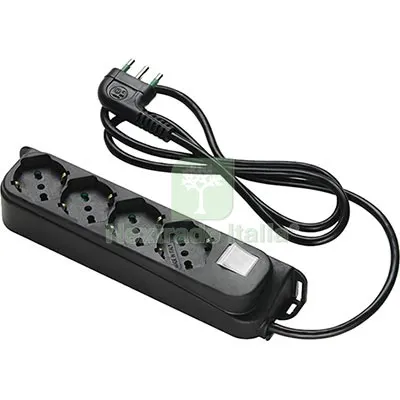 2PZ Multipresa Bipasso Schuko + INT.LUM Retail FME Nero Posti 4 2P+T 16A N°xmmq 3X1,0 MT 1,5 Colore Nero — Interruttori e prese — rif. FERX.VIR7403224 2PZ Multipresa Bipasso Schuko + INT.LUM Retail FME Nero Posti 4 2P+T 16A N°xmmq 3X1,0 MT 1,5 Colore Nero — Interruttori e prese — rif. FERX.VIR7403224