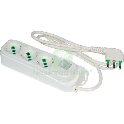 2PZ Multipresa Bipasso Schuko + INT.LUM Retail FME Bianco Posti 3 2P+T 16A N°xmmq 3X1,0 MT 1,5 Colore Bianco — Interruttori e prese — rif. FERX.VIR7403231 2PZ Multipresa Bipasso Schuko + INT.LUM Retail FME Bianco Posti 3 2P+T 16A N°xmmq 3X1,0 MT 1,5 Colore Bianco — Interruttori e prese — rif. FERX.VIR7403231