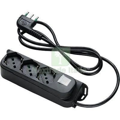 2PZ Multipresa Bipasso Schuko + INT.LUM Retail FME Nero Posti 3 2P+T 16A N°xmmq 3X1,0 MT 1,5 Colore Nero — Interruttori e prese — rif. FERX.VIR7403232 2PZ Multipresa Bipasso Schuko + INT.LUM Retail FME Nero Posti 3 2P+T 16A N°xmmq 3X1,0 MT 1,5 Colore Nero — Interruttori e prese — rif. FERX.VIR7403232