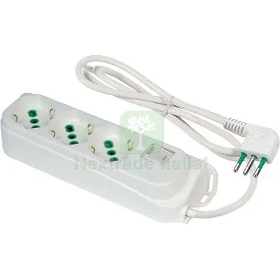 2PZ Multipresa Bipasso Schuko + Termico Retail FME Bianco Posti 3 2P+T 16A N°xmmq 3X1,0 MT 1,5 — Interruttori e prese — rif. FERX.VIR7403236 2PZ Multipresa Bipasso Schuko + Termico Retail FME Bianco Posti 3 2P+T 16A N°xmmq 3X1,0 MT 1,5 — Interruttori e prese — rif. FERX.VIR7403236