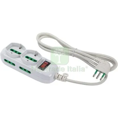 2PZ Multipresa Bipasso Schuko + Termico Triax FME Bianco Posti 6 2P+T 16A N°xmmq 3X0,75 MT 1,5 — Interruttori e prese — rif. FERX.VIR7403241 2PZ Multipresa Bipasso Schuko + Termico Triax FME Bianco Posti 6 2P+T 16A N°xmmq 3X0,75 MT 1,5 — Interruttori e prese — rif. FERX.VIR7403241