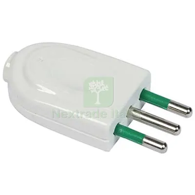 10PZ Spina Mobile Garanti Bianco 2P+T 10A a 10 Colore Bianco — Interruttori e prese — rif. FERX.VIR7403260 10PZ Spina Mobile Garanti Bianco 2P+T 10A a 10 Colore Bianco — Interruttori e prese — rif. FERX.VIR7403260