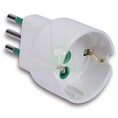 10PZ Adattatore Schuko Garanti Bianco 2P+T 10A a 10 Colore Bianco — Interruttori e prese — rif. FERX.VIR7403284 10PZ Adattatore Schuko Garanti Bianco 2P+T 10A a 10 Colore Bianco — Interruttori e prese — rif. FERX.VIR7403284