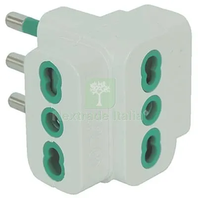 10PZ Adattatore Triplo 16A-16A Garanti Bianco 2P+T a 16 Colore Bianco — Interruttori e prese — rif. FERX.VIR7403290 10PZ Adattatore Triplo 16A-16A Garanti Bianco 2P+T a 16 Colore Bianco — Interruttori e prese — rif. FERX.VIR7403290