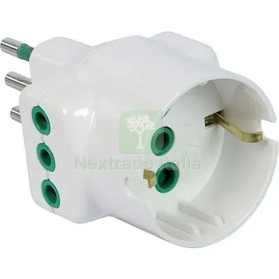 10PZ Adattatore Triplo 10A-10A+SCHUKO Garanti Bianco 2P+T a 10/16 Colore Bianco — Interruttori e prese — rif. FERX.VIR7403292 10PZ Adattatore Triplo 10A-10A+SCHUKO Garanti Bianco 2P+T a 10/16 Colore Bianco — Interruttori e prese — rif. FERX.VIR7403292