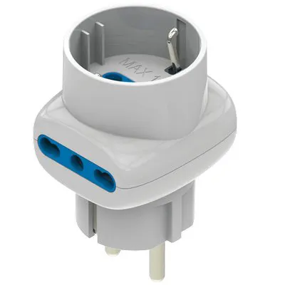 2PZ ADATTATORE TRIPLO SCHUKO-16A+SCHUKO AIGOSTAR BIANCO 2P+T — Interruttori e prese — rif. FERX.VIR7403340