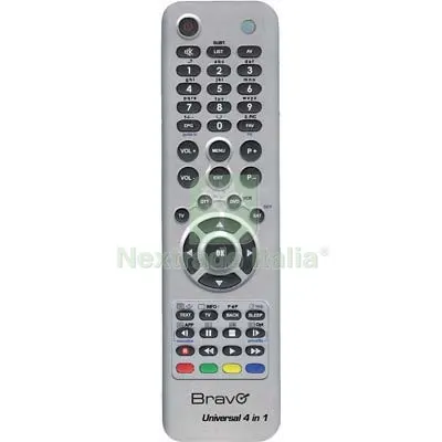 TELECOMANDO UNIVERSALE 4 IN 1 BRAVO TV + DTT + DVD + SKY MEMORIA BANCHI 4 — Telecomandi e ricambi — rif. FERX.VIR7403603 TELECOMANDO UNIVERSALE 4 IN 1 BRAVO TV + DTT + DVD + SKY MEMORIA BANCHI 4 — Telecomandi e ricambi — rif. FERX.VIR7403603