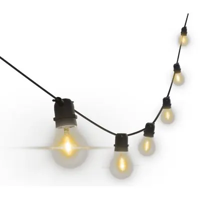 CATENARIA + LAMPADINE PROLUNGABILE FIESTA CENTURY NERA LUCE CALDA 12/24V 10XE27 MT 8,5 — Illuminazione — rif. FERX.VIR7406245