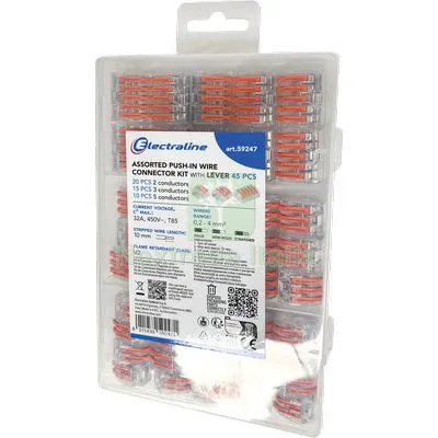 Morsetto Connessione Volante Leva Kit Electraline MMQ 0,2/4 CF=PZ 45 — Morse morsetti e strettoi — rif. FERX.VIR7406434