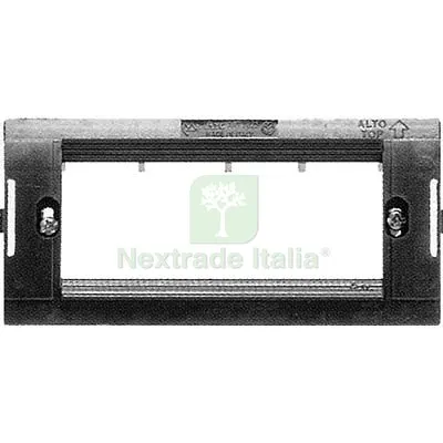 10PZ SUPPORTO FRUTTI ARC MARLANVIL PC NERO POSTI 4 — Interruttori e prese — rif. FERX.VIR7409041