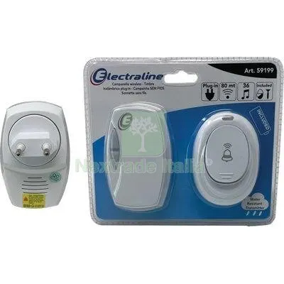 Campanello + Pulsante Esterno Electraline Ricevitore Volt 220 Pulsante 1XA23 Inclusa — Cavi e fili — rif. FERX.VIR7409114
