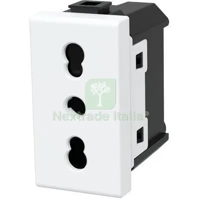 8PZ Presa ABM Bianco Volt 250 a 10/16 2P+T Colore Bianco — Interruttori e prese — rif. FERX.VIR7409282 8PZ Presa ABM Bianco Volt 250 a 10/16 2P+T Colore Bianco — Interruttori e prese — rif. FERX.VIR7409282