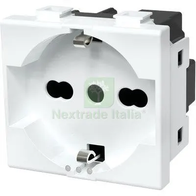8PZ Presa Schuko + Sicurezza ABM Bianco Volt 250 a 10/16 2P+T Colore Bianco — Interruttori e prese — rif. FERX.VIR7409283 8PZ Presa Schuko + Sicurezza ABM Bianco Volt 250 a 10/16 2P+T Colore Bianco — Interruttori e prese — rif. FERX.VIR7409283