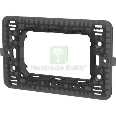 8PZ Supporto Frutti ABM PC Nero Posti 3 — Interruttori e prese — rif. FERX.VIR7409290