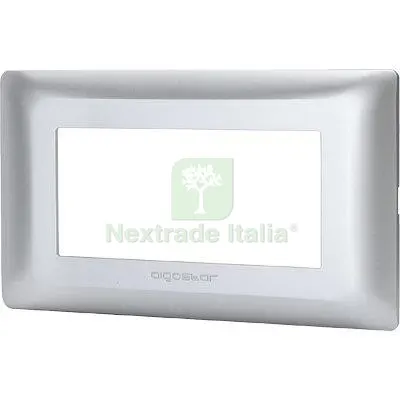 8PZ PLACCA COPRIFRUTTI ABM ARGENTO POSTI 4 MM 140X85 Colore Argento — Interruttori e prese — rif. FERX.VIR7409299