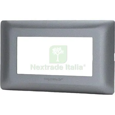 8PZ PLACCA COPRIFRUTTI ABM GRIGIO SCURO POSTI 4 MM 140X85 — Interruttori e prese — rif. FERX.VIR7409300