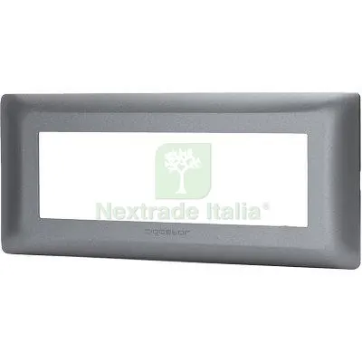 8PZ PLACCA COPRIFRUTTI ABM GRIGIO SCURO POSTI 6 MM 190X85 — Interruttori e prese — rif. FERX.VIR7409301
