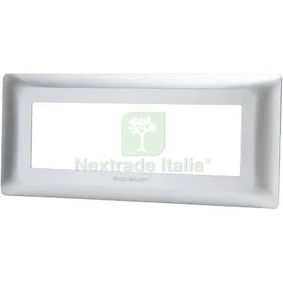 8PZ PLACCA COPRIFRUTTI ABM ARGENTO POSTI 6 MM 190X85 Colore Argento — Interruttori e prese — rif. FERX.VIR7409302