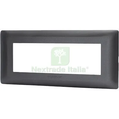 8PZ Placca Coprifrutti ABM Nero Posti 6 MM 190X85 Colore Nero — Interruttori e prese — rif. FERX.VIR7409304 8PZ Placca Coprifrutti ABM Nero Posti 6 MM 190X85 Colore Nero — Interruttori e prese — rif. FERX.VIR7409304