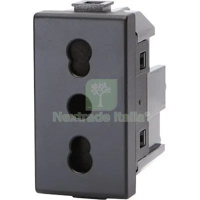 8PZ PRESA ABM NERO VOLT 250 A 10/16 2P+T Colore Nero — Interruttori e prese — rif. FERX.VIR7409323