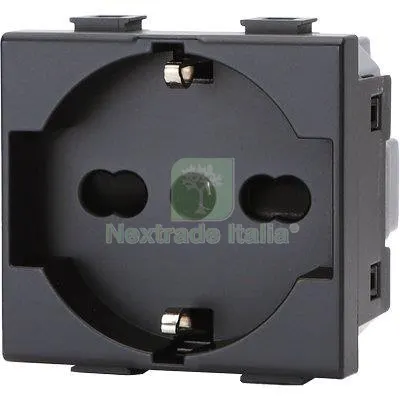 8PZ PRESA SCHUKO + SICUREZZA ABM NERO VOLT 250 A 10/16 2P+T Colore Nero — Interruttori e prese — rif. FERX.VIR7409324 8PZ PRESA SCHUKO + SICUREZZA ABM NERO VOLT 250 A 10/16 2P+T Colore Nero — Interruttori e prese — rif. FERX.VIR7409324