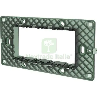 8PZ Supporto Frutti AVP PC Nero Posti 4 — Interruttori e prese — rif. FERX.VIR7409352