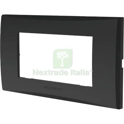 8PZ PLACCA COPRIFRUTTI AVP NERO POSTI 4 MM 140X85 — Interruttori e prese — rif. FERX.VIR7409359