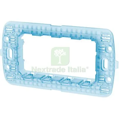 8PZ Supporto Frutti ABL PC Blu Posti 4 — Interruttori e prese — rif. FERX.VIR7409423 8PZ Supporto Frutti ABL PC Blu Posti 4 — Interruttori e prese — rif. FERX.VIR7409423
