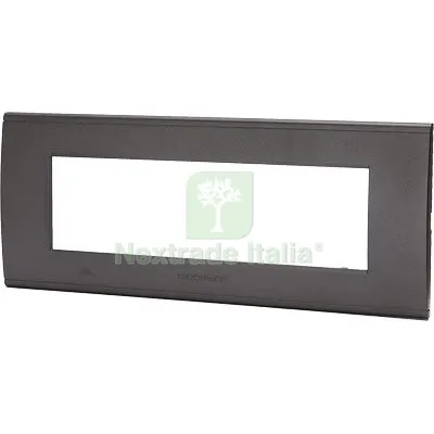 8PZ PLACCA COPRIFRUTTI ABL NERO POSTI 7 MM 208X85 Colore Nero — Interruttori e prese — rif. FERX.VIR7409437