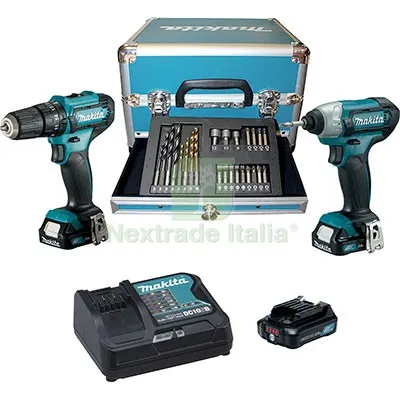Trapano Avvit Batteria Kit CLX228SAX2 Makita HP333D +TD110D Volt 12X3 AH 2 +VALIGIA + PZ 24 — Trapani e avvitatori — rif. FERX.VIR7413047 Trapano Avvit Batteria Kit CLX228SAX2 Makita HP333D +TD110D Volt 12X3 AH 2 +VALIGIA + PZ 24 — Trapani e avvitatori — rif. FERX.VIR7413047