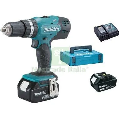 TRAPANO AVVIT PERCUS BATTERIA DHP453RFE MAKITA VOLT 18X2 AH 3,0 + VALIGIA — Trapani e avvitatori — rif. FERX.VIR7413051